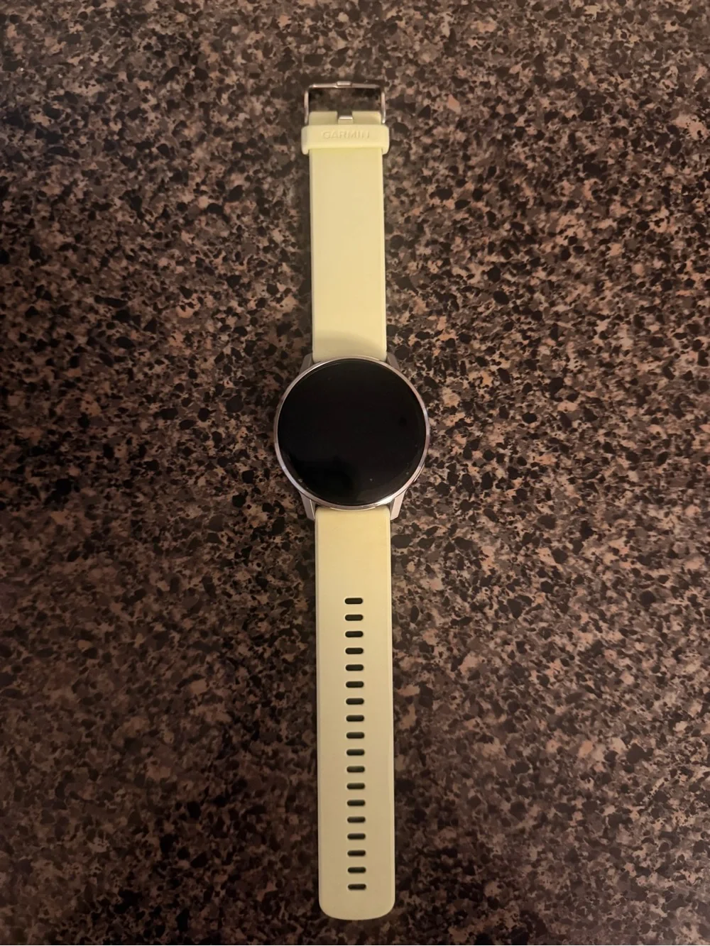 Yellow Silicone Smartwatch Band with Round Display